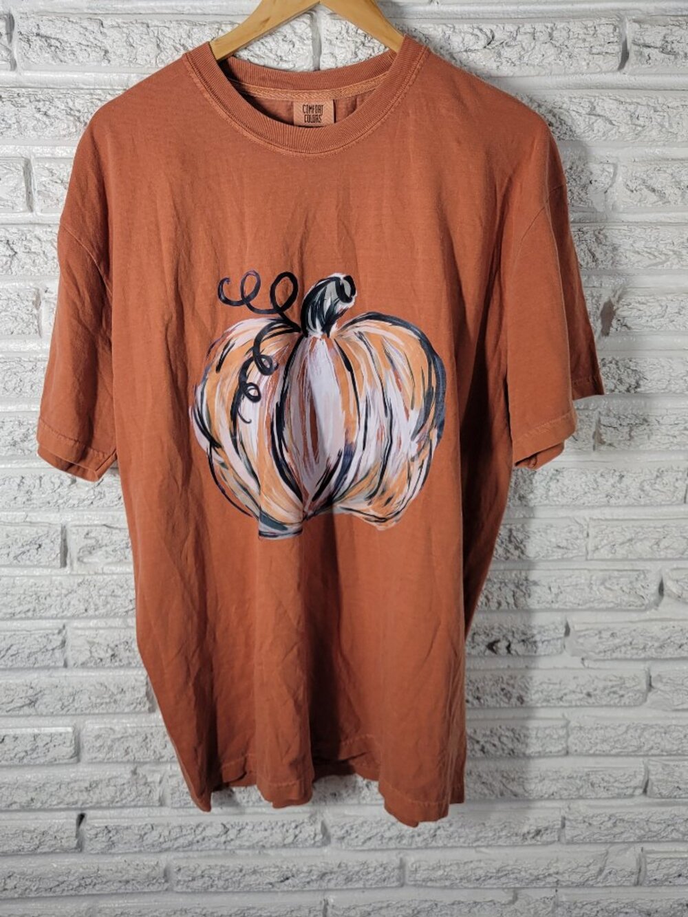 Comfort Colors XL‎ Halloween Orange T-Shirt Pumpkin Short Sleeve Cotton ORA13E